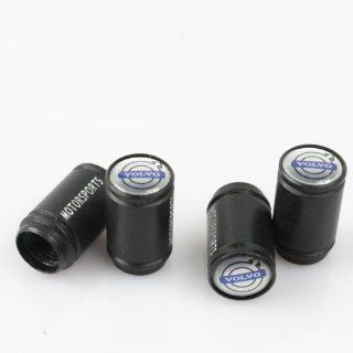 Stunning Quality Black Extra Long Metal Volvo Tyre Valve Dust Caps with gift box: Automotive