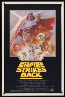 Empire Strikes Back one sheet movie poster R81 George Lucas sci fi classic, cool artwork by Tom Jung!: Entertainment Collectibles