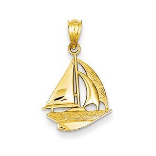 IceCarats Designer Jewelry 14K Sailboat Pendant: Jewelry