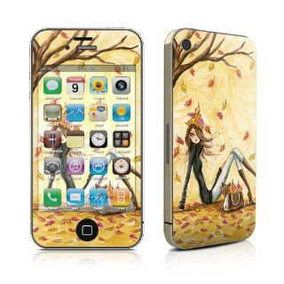 Autumn Leaves Design Protective Decal Skin Sticker (Matte Satin Coating) for Apple iPhone 4 / 4S 16GB 32GB 64GB: Cell Phones & Accessories
