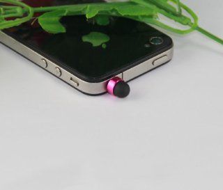 3.5mm earphone Dust Proof Ear Cap Plug Cover For iPhone 4 4S touch pen Rose carmine by usamz909 Cell Phones & Accessories
