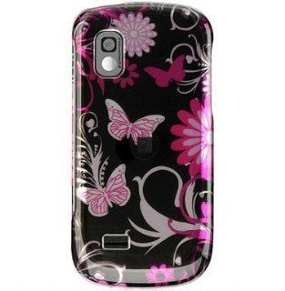SnapOn Phone Cover for Samsung Solstice SGH A887 AT&T Pink Butterfly Protector Case: Cell Phones & Accessories