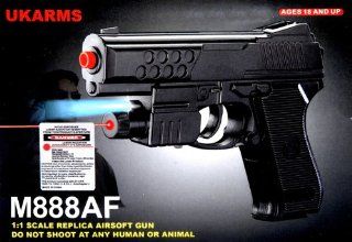UK Arms M888AF Spring Powered Airsoft Pistol w/ Laser & Flashlight : Sports & Outdoors