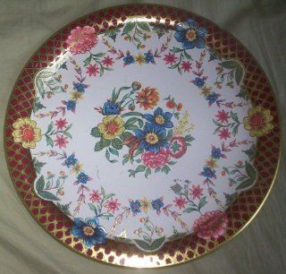 Daher Decorated Ware Tin Metal Vintage Floral Saucer Serving Plate  Other Products  