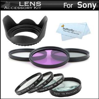 55mm Bundle Lens Filter Accessory Kit For Sony a7 a7K a7R a58 A99 a55 a33 a35 SLT A55 SLT A33 A65 SLT A65V SLT A57 A57 SLT A99V SLT A99 SLT A58K Includes 55mm 3pc Multi Coated Filter Kit + 55mm Lens Hood + 4pc +1 +2 +4 +10 55mm Close Up Filter Set : Camera