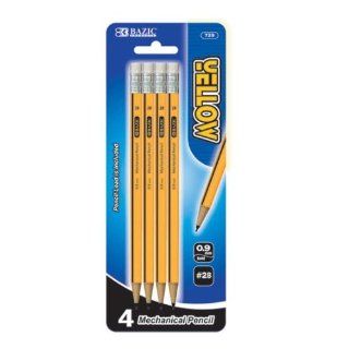 BAZIC Yellow 0.9mm 2B Mechanical Pencil 144 Packs of 4 : Office Products