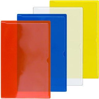 StoreSMART   Paperwork Organizers   Legal Size   Variety 24 Pack   6 ea. of See Thru Colors: Crystal Clear, Red, Yellow, Blue   Heavy Duty Plastic   RPF914LSTVP : Office Filing Supplies : Office Products