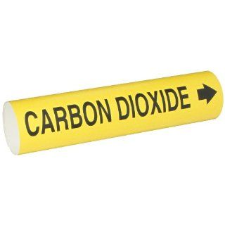 Brady 4019 D Bradysnap On Pipe Marker, B 915, Black On Yellow Coiled Printed Plastic Sheet, Legend "Carbon Dioxide": Industrial Pipe Markers: Industrial & Scientific