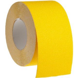Brady 60' Length, 4" Width, B 916 Grit Coated Polyester Tape, Safety Yellow Color Anti Skid Tape Roll Mounted