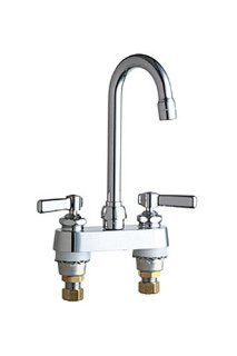 Chicago Faucets 895 CP Deck Mount 4 Inch Centerset Lavatory Faucet, Chrome   Touch On Bathroom Sink Faucets  