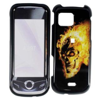 Black Fire Skull Hard Cover Case for Samsung Mythic SGH A897: Cell Phones & Accessories