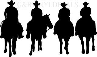 COW BOYS WESTERN HORSES HORSE RIDERS SILHOUETTE WALL LETTERING VINYL DECAL LARGE SIZE   Wall Decor Stickers  