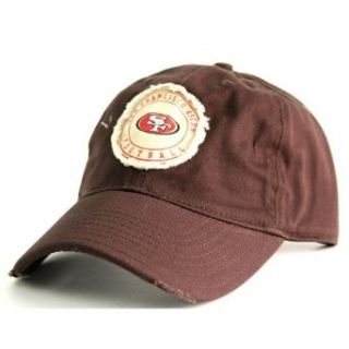 San Francisco 49ers Tattered Patch Slouch Fit Baseball Hat   Brown : Sports Fan Baseball Caps : Clothing