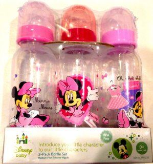 Disney Baby 3 pack 9oz Bottle Set Pink Minnie Mouse BPA Free 0+ Months Medium Flow : Bottles With Minnie : Baby