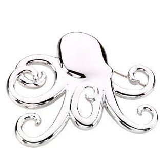 0.925 Sterling Silver Octopus Brooch: Brooches And Pins: Jewelry