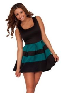 Sleeveless Striped Fit Flare Mini Party Elegant Stylish Sweet Homecoming Dress at  Womens Clothing store