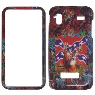 Samsung Captivate glide i927   Deer & Rebel Flag on Camo Camouflag Shinny Gloss Finish Hard Plastic Cover, Case, Easy Snap On, Faceplate. Cell Phones & Accessories