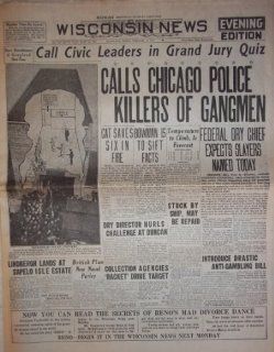 St. Valentine's Day Massacre 1929 Replica Newspaper : Sports Related Collectibles : Sports & Outdoors