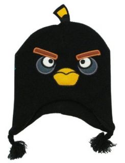 Angry Birds Rovio Black Bird Video Game Kids Pilot Peruvian Laplander Hat: Novelty Knit Caps: Clothing