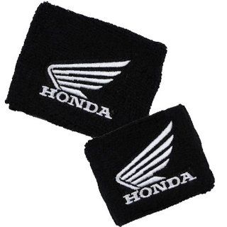 Honda Wing Black/White Brake/Clutch Reservoir Sock Cover Set Fits CBR, 600, 1000, 600RR, 1000RR, 954, 929, RC51 Automotive