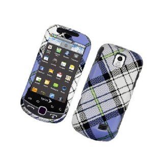 Samsung Intercept M910 SPH M910 Blue White Fabric Cover Case Cell Phones & Accessories