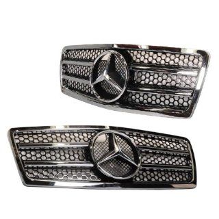 94 00 Mercedes Benz W202 C Class Front Hood Grille Black +Authentic Star Emblem: Automotive