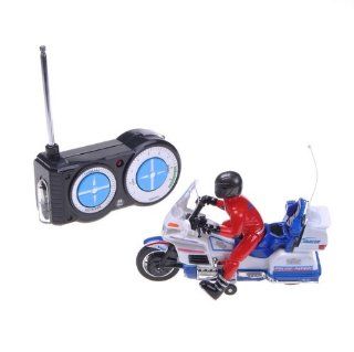 Mini Remote Control 1/52 RC MotorCycle Car Bike 2012 Blue And White: Toys & Games