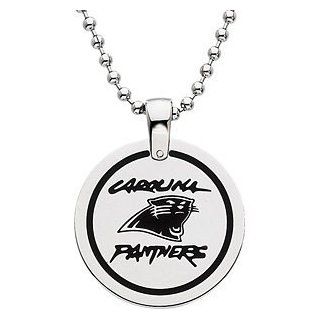 Stainless Steel Carolina Panthers Disc with 27 Inch Bead Chain, 28.00MM: NFL Officially Licensed Jewelry Jewelry: Jewelry