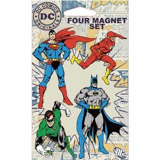 DC Comics Superheroes Four Piece Refrigerator Magnet Set   Batman, Flash, Green Lantern, & Superman: Kitchen & Dining