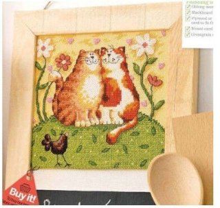 Cross stitch embroidery kit Love cat (japan import): Toys & Games
