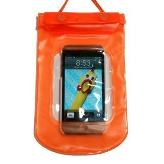 Waterproof Transparent Vinyl Mobile Cell Phone Camera Wallet Valuables Pouch Case with Adjustable Cord   Apple iPhone 4 5   Samsung Galaxy S3 S4 Note2   HTC One   Nokia Lumia 920 1020   Orange: Cell Phones & Accessories
