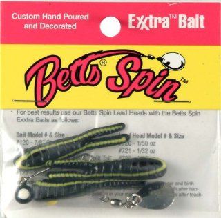 Betts Black with Yellow Stripe Spin Split Tail Fishing Lure, 1.16 Ounce : Fishing Equipment : Sports & Outdoors