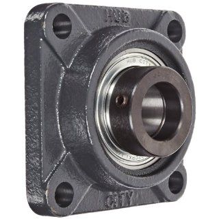 Hub City FB220URX1 1/4 Flange Block Mounted Bearing, 4 Bolt, Normal Duty, Relube, Eccentric Locking Collar, Narrow Inner Race, Cast Iron Housing, 1 1/4" Bore, 1.945" Length Through Bore, 3.622" Mounting Hole Spacing: Industrial & Scienti