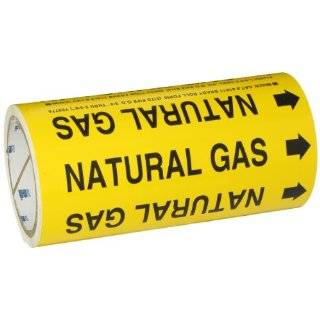 Brady 41511 Roll Form Pipe Markers, B 946, 8" X 30', Black On Yellow Pressure Sensitive Vinyl, Legend "Natural Gas": Industrial Pipe Markers: Industrial & Scientific