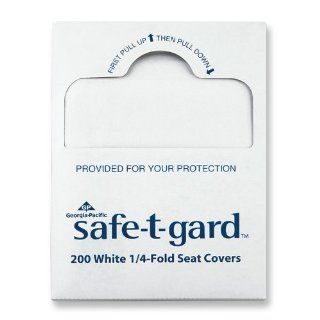 Georgia Pacific Safe T Gard 47047 White 1/4 Fold Toilet Seatcovers, 14.5" Width x 17" Length (25 Packages of 200): Disposable Toilet Seat Covers: Industrial & Scientific