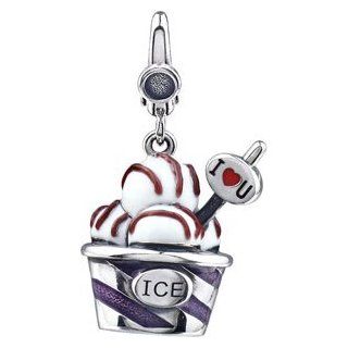 925 Sterling Silver Ice Cream Cup Charm: GoldenMine: Jewelry