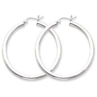 925 Sterling Silver Hoop Solid Large Polished Earrings Jewelry