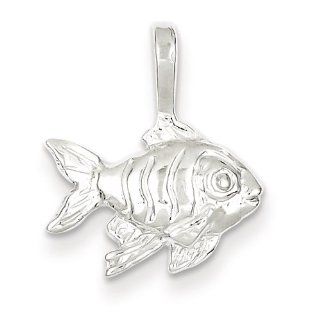925 Sterling Silver Fish Charm 19mmx16mm Pendants Jewelry