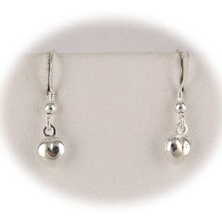 925 Sterling Silver Puffed Heart Earrings: Drop Earrings: Jewelry
