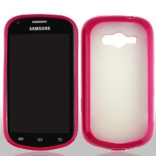 Frosted Clear Hot Pink Hard Cover Case for Samsung Galaxy Reverb SPH M950: Cell Phones & Accessories