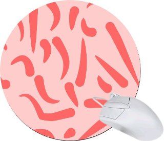 Rikki KnightTM Salmon Pink Swirls 8" Round Mouse Pad 