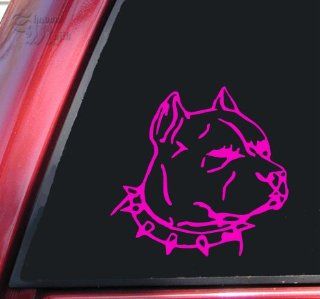 Pit Bull Pitbull Head #1 Vinyl Decal Sticker   Hot Pink: Automotive