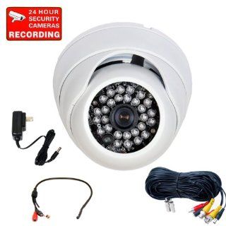 VideoSecu 700TVL Built in Sony Effio CCD Infrared Outdoor Dome Security Camera Vandal Armor Day Night Vision Camera for CCTV DVR Surveillance System with Power Supply, Pre Amp Mini Hidden Microphone and Video Audio Power Cable A77 : Camera & Photo