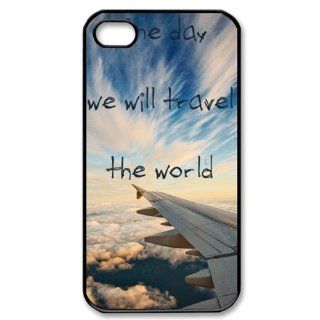 CTSLR Thought & Creativity Series Protective Hard Case Cover for iPhone 4 & 4S   1 Pack   One Day We Will Travel The World(Black) Cell Phones & Accessories
