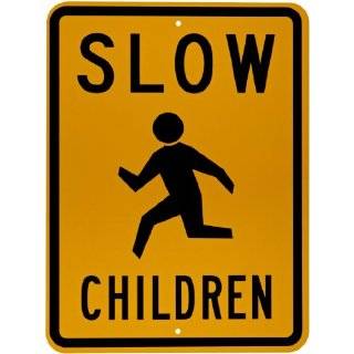 Brady 94240 18" Width x 24" Height B 959 Reflective Aluminum, Traffic Sign Standard, Legend "Slow Children" (with Picto): Industrial Warning Signs: Industrial & Scientific