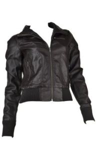 Fappac Women's Faux Leather Moto Jacket