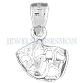 Rhodium Plated 925 Sterling Silver Drama Mask, Laugh Now, Cry Later Pendant: Jewels Obsession: Jewelry
