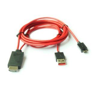 CelReal Red 2m MHL Micro USB to HDMI HDTV Adapter Cable For Samsung Galaxy S4 S3 i9300 308 939 note2 N7100 ,Sprint L710 att i747 Verizon i535 T Mobile T999,support 1080p, 7.1 surround channels,192KHz audio transmission: Cell Phones & Accessories