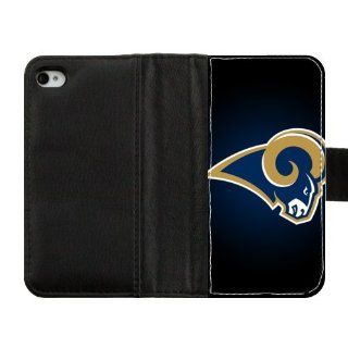 NFL St Louis Rams Team Logo Apple iPhone 4/4S Diary Leather Cases Covers: Cell Phones & Accessories
