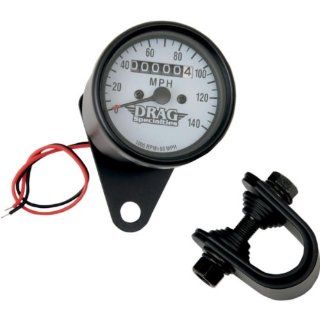 Drag Specialties Mini Mechanical Speedometer   1:1 Ratio with White Face 21 6824BDS1: Automotive